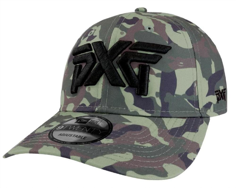 NEW PXG unisex adjustable clip cap in fairway camo green/black